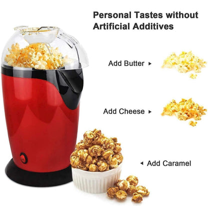 Onshoppy Popcorn Maker Instant Oil Free Popcorn Maker Machine with Measuring Cup 300 L Popcorn Maker (Red, Black)