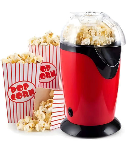 Onshoppy Popcorn Maker Instant Oil Free Popcorn Maker Machine with Measuring Cup 300 L Popcorn Maker (Red, Black)