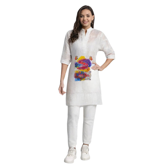 Women Special Holi Festival Printed Kurti | Digital Printed Holi Kurti for Girls and Ladies