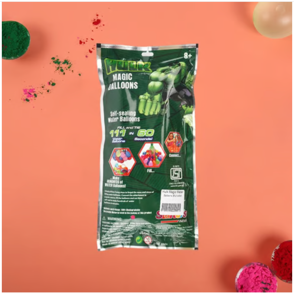 Hulk Magic Water Balloons (Multicolor) by Star Toys India